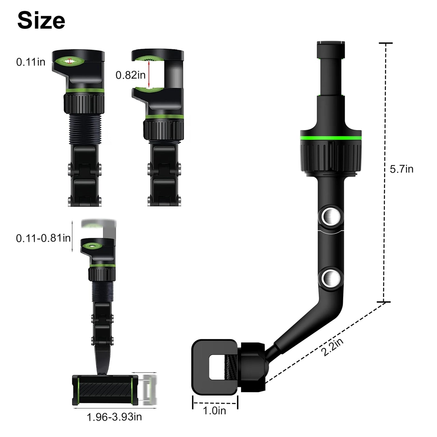 Car Phone Holder, Cell Phone Mount for Rearview Mirror, Universal Phone Stand Fits for Iphone