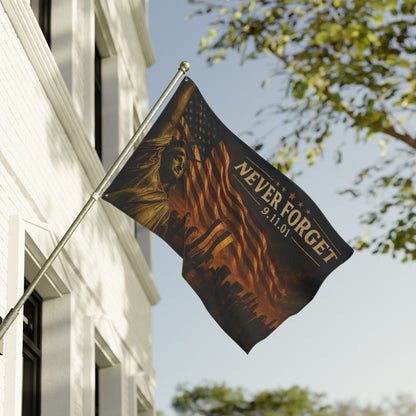 Never Forget 9/11 Memorial Double-Sided Flag  — A Tribute to Remembrance, Patriotism & Unity