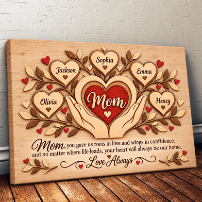Personalized Mom Love Always Canvas