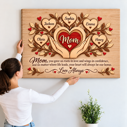 Personalized Mom Love Always Canvas