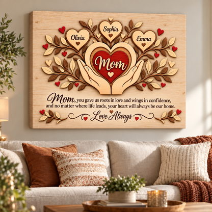 Personalized Mom Love Always Canvas