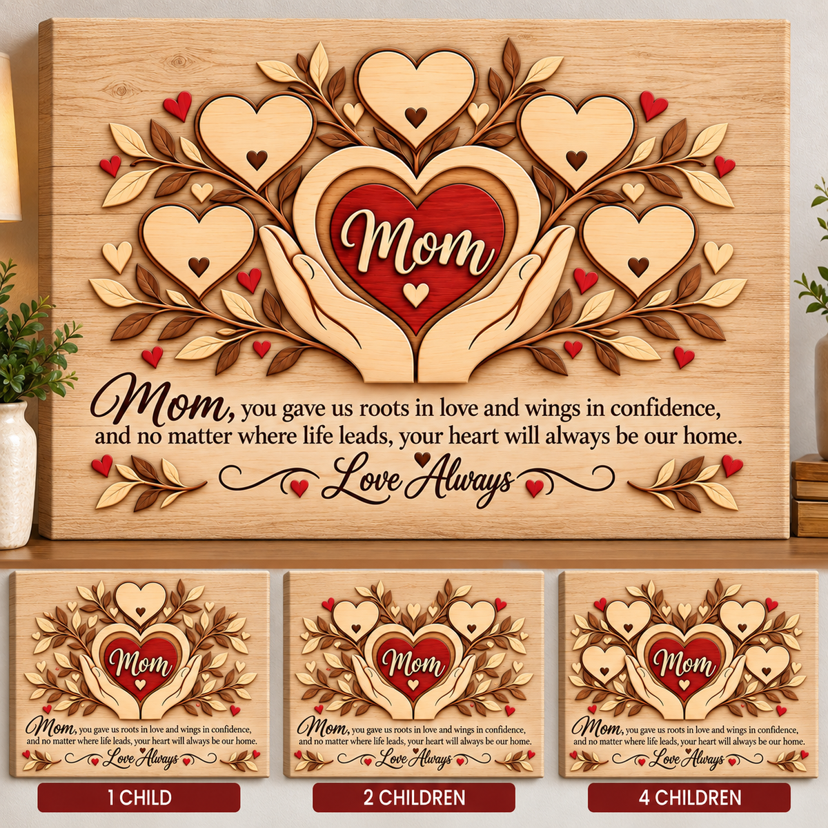 Personalized Mom Love Always Canvas