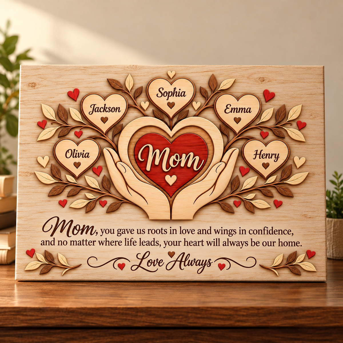 Personalized Mom Love Always Canvas