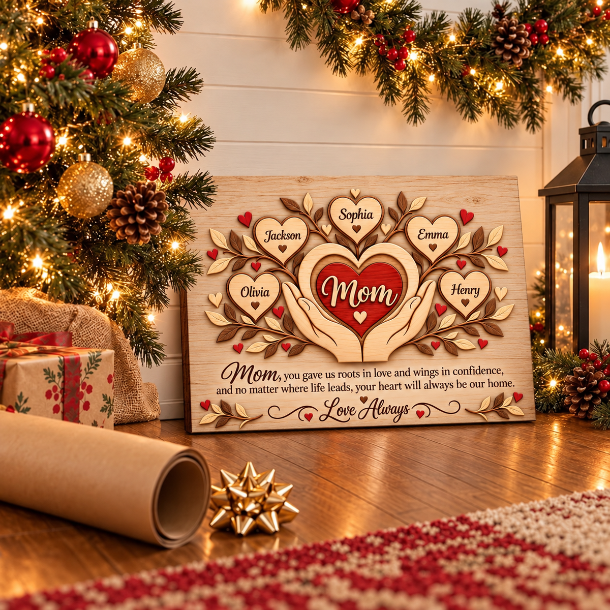 Personalized Mom Love Always Canvas