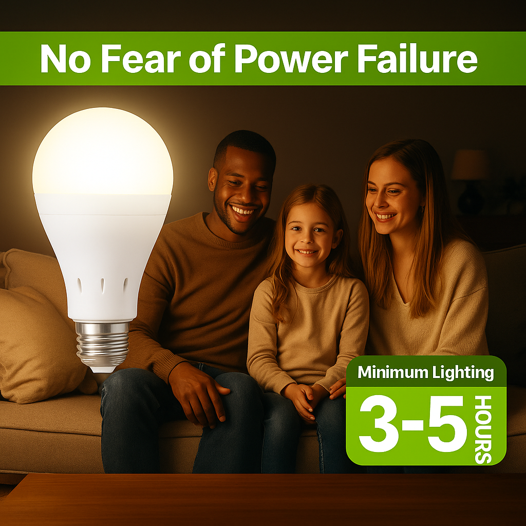 StormSafe™ LED Rechargeable Backup Bulb — Instant Light During Power O ...