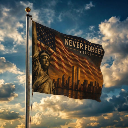 Never Forget 9/11 Statue of Liberty — Tribute to Remembrance, Patriotism & Unity Flag
